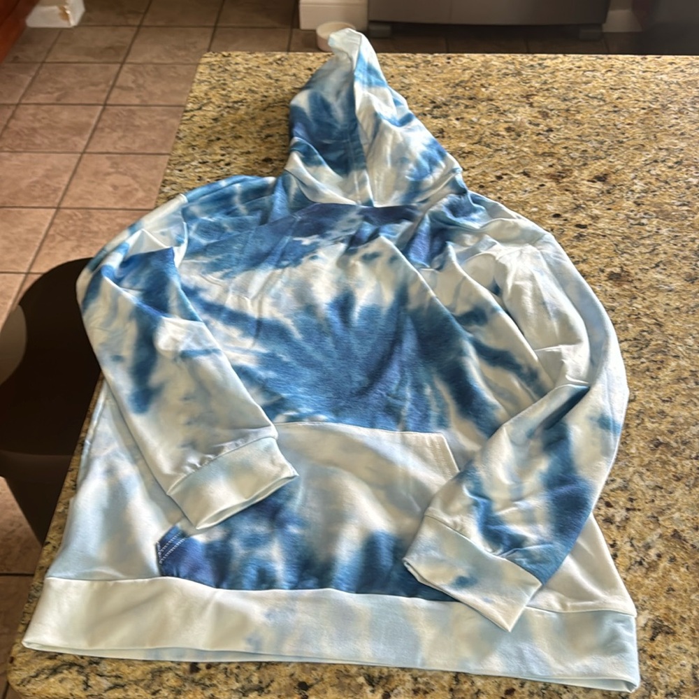 Girls tie-dye hoodie blue